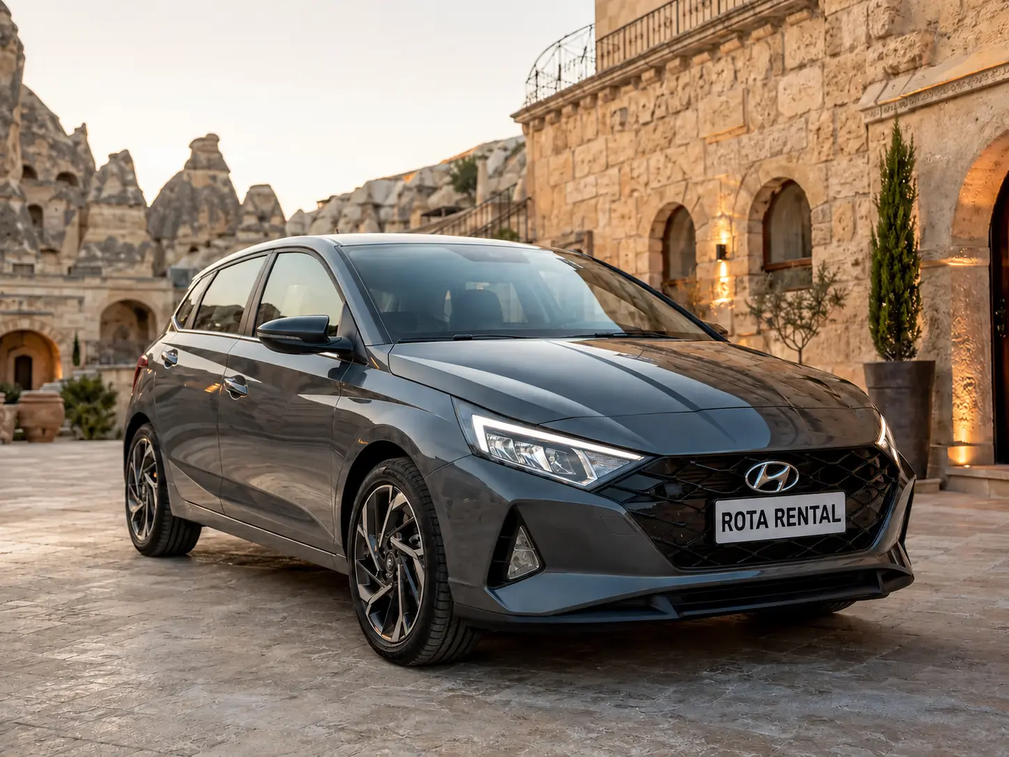 Hyundai i20 Grey Automatic available for Uchisar car rental