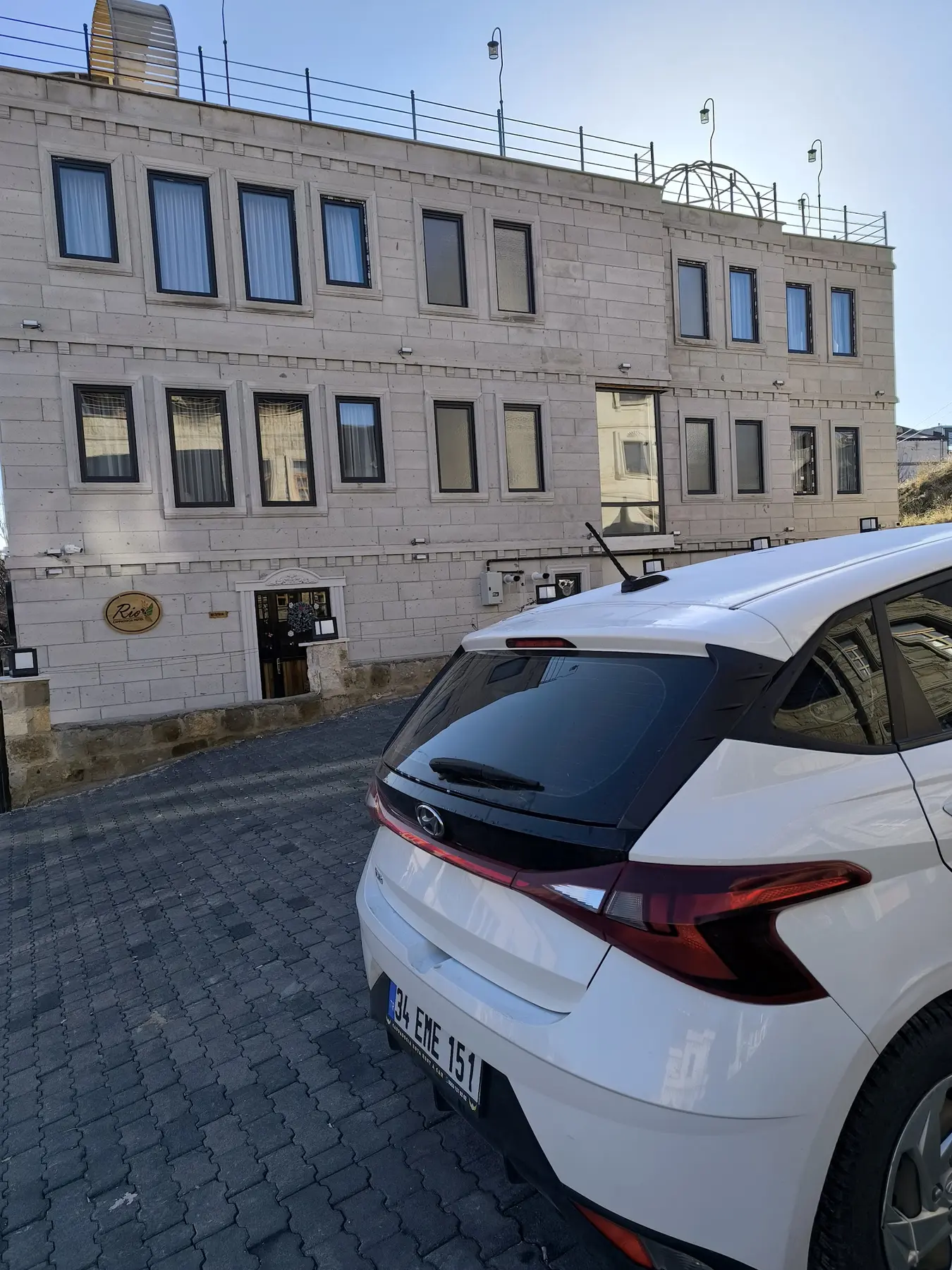 Covered parking pickup business view