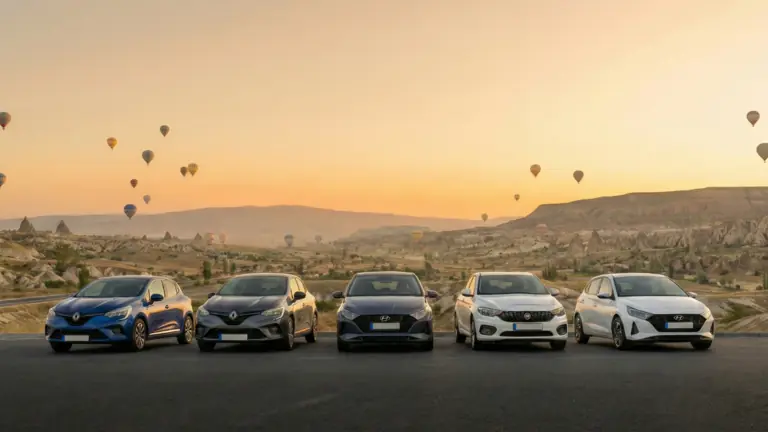 Cappadocia Rent a Car - Fleet with sunrise view